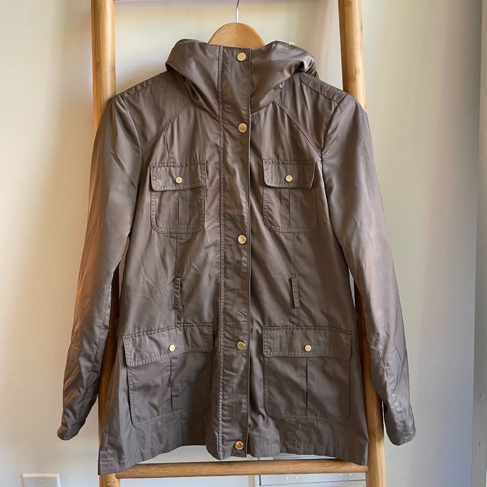 Ellen Tracy Techno Short Trench Coat Size S